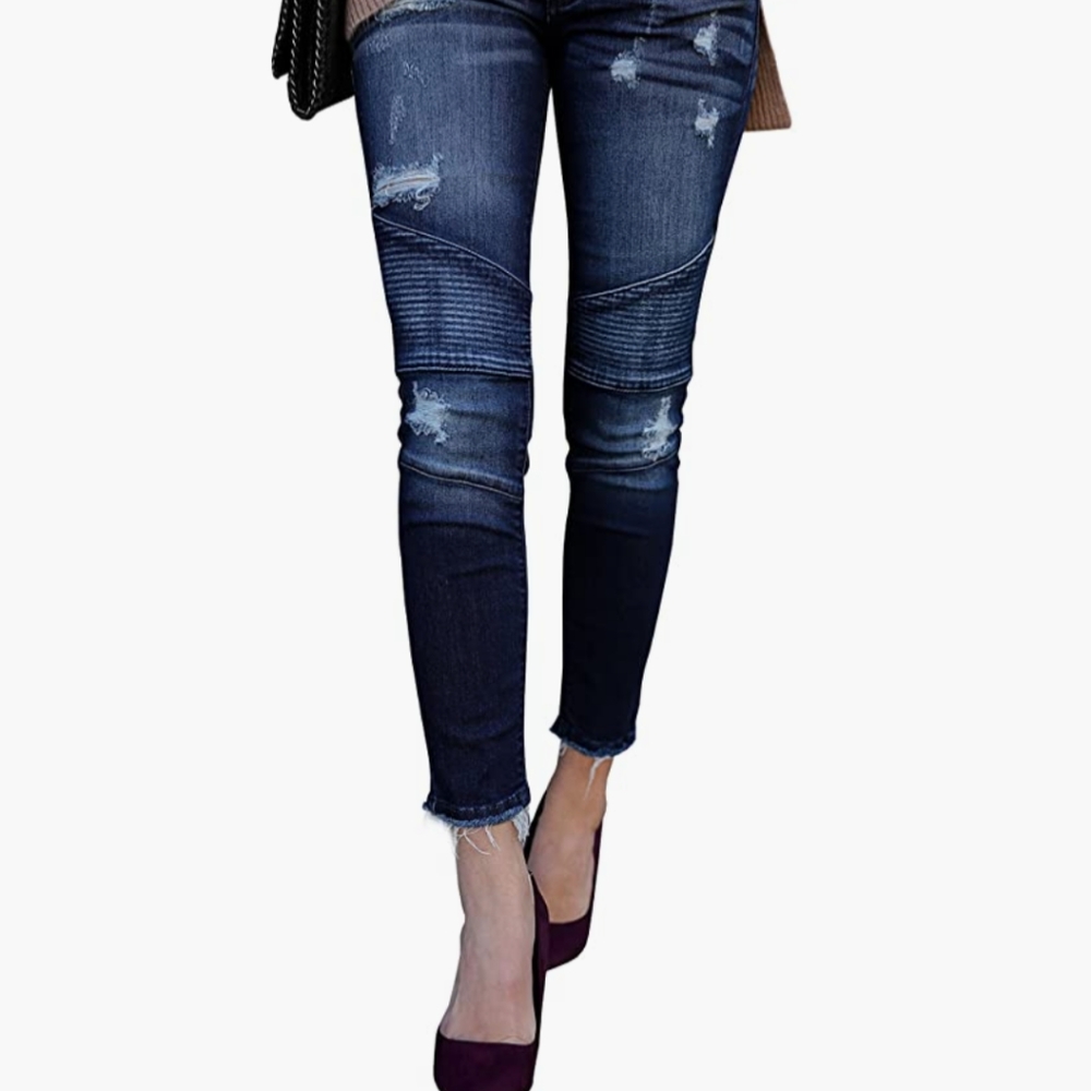 New Distressed Moto Skinny Jeans